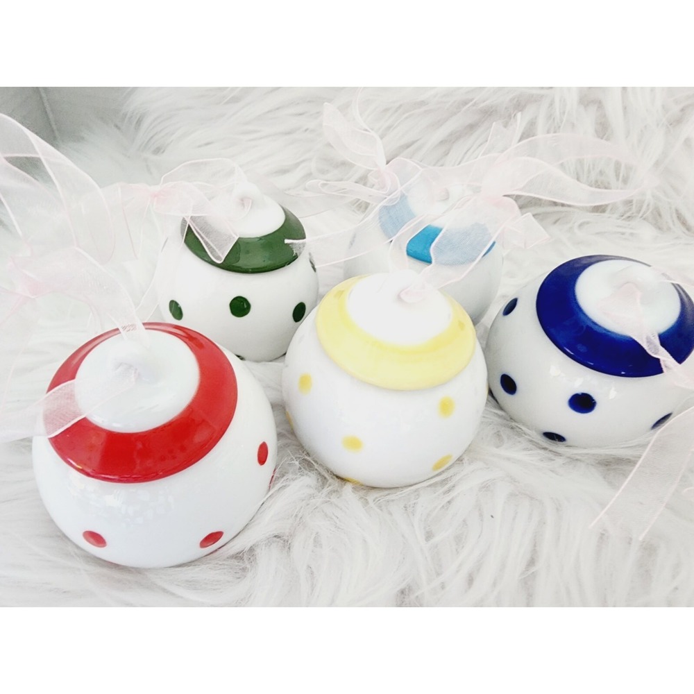 Polka Dot Christmas Tree Ornaments‎ In Box Set Of 5